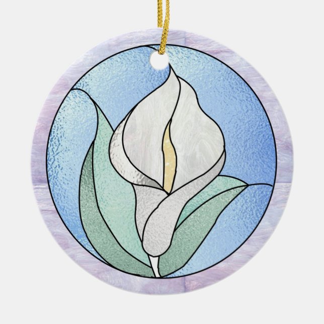 Calla Lily Ceramic Ornament (Front)