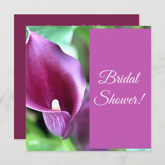 Calla Lily Custom Bridal Shower Invitation (Front/Back)