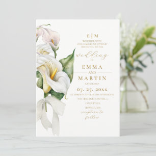 Calla Lily Elegant Watercolor Floral Wedding Invitation