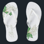 Calla Lily Flip Flops Bride Bridal Party Gift<br><div class="desc">The Bride to Be deserves everything on her special day, including these lovely calla lily flip flops to wear as she gets pampered and prepared to walk down the aisle! Want to give the Bridal Party matching flip flops as well? Personalize each pair with Bridesmaid, Maid of Honor and/or Matron...</div>