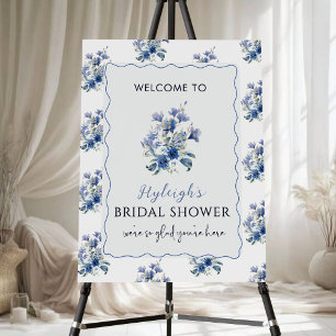 calla lily floral bridal shower welcome sign