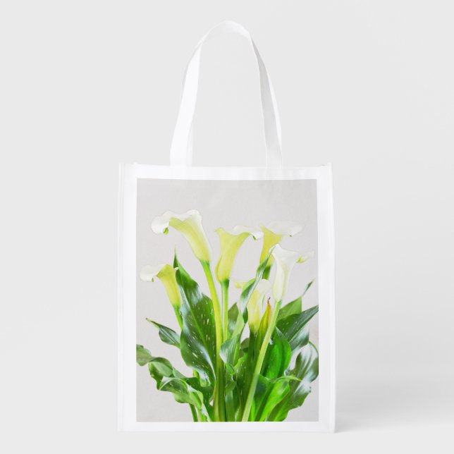 Calla Lily Flower Art Eco Friendly Grocery Bag (Front)