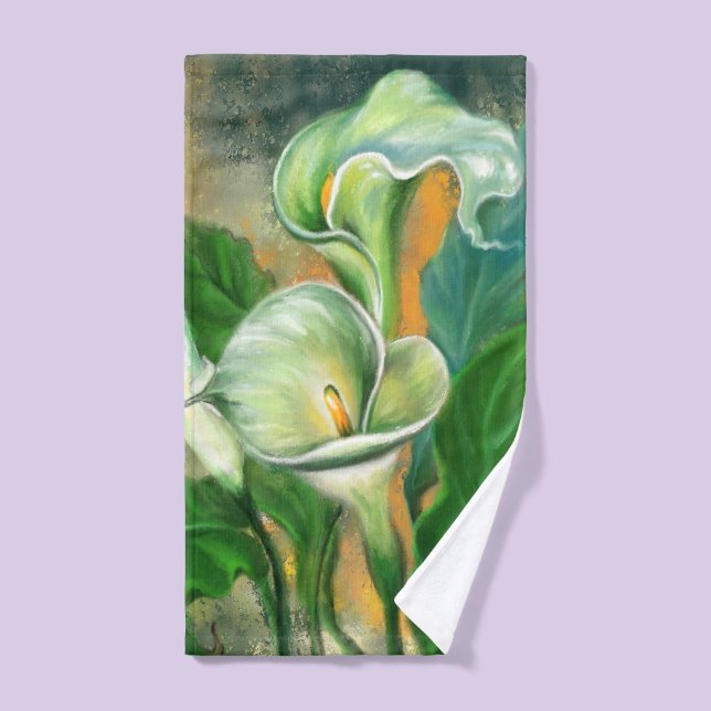 Calla Lily Flower Bath Towel Set Painting (Hand Towel)