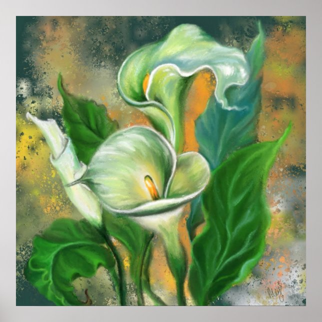 Calla Lily Flower Poster Painting (Front)