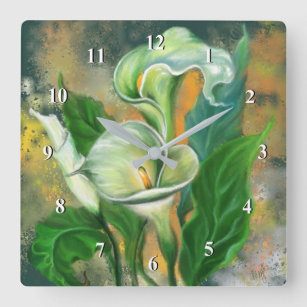 Calla Lily Flower Wall Clock Painting