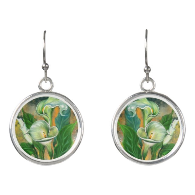 Calla Lily Flowers Earrings Lilies (Front)