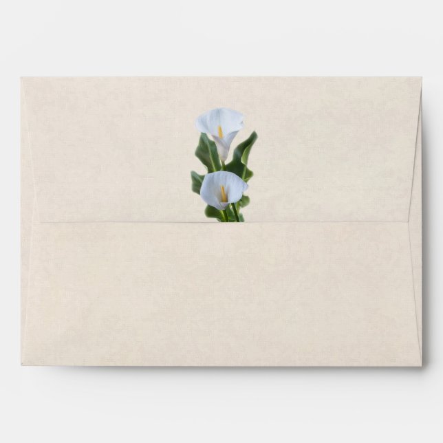 Calla Lily Flowers Floral Elegant Bridal Wedding Envelope (Back (Top Flap))
