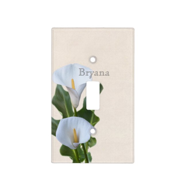 Calla Lily Flowers Floral Elegant Light Switch (Front)