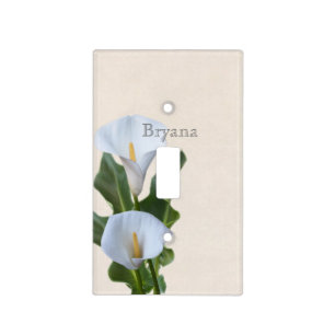 Calla Lily Flowers Floral Elegant Light Switch Cover