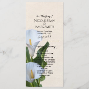 Calla Lily Flowers Floral Wedding Program