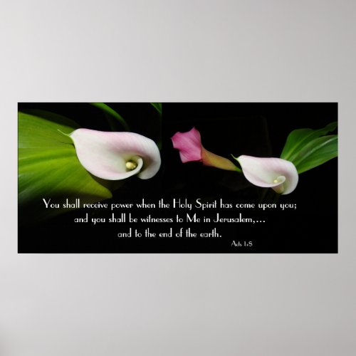 Calla Lily Flowers Holy Spirit Scripture Print