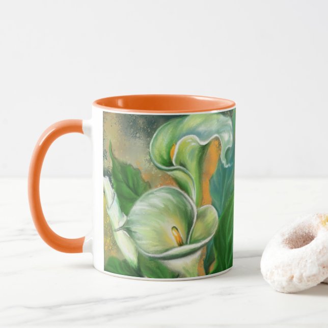 Calla Lily Flowers Mug (With Donut)