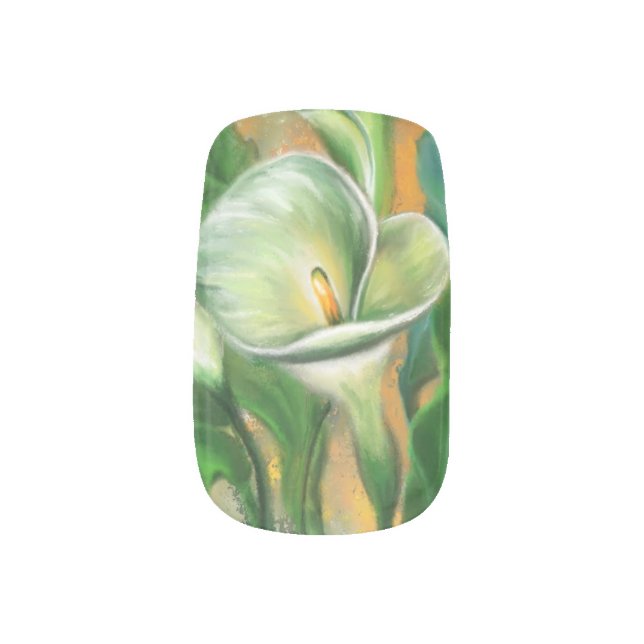 Calla Lily Flowers Nail Art (Left Thumb)