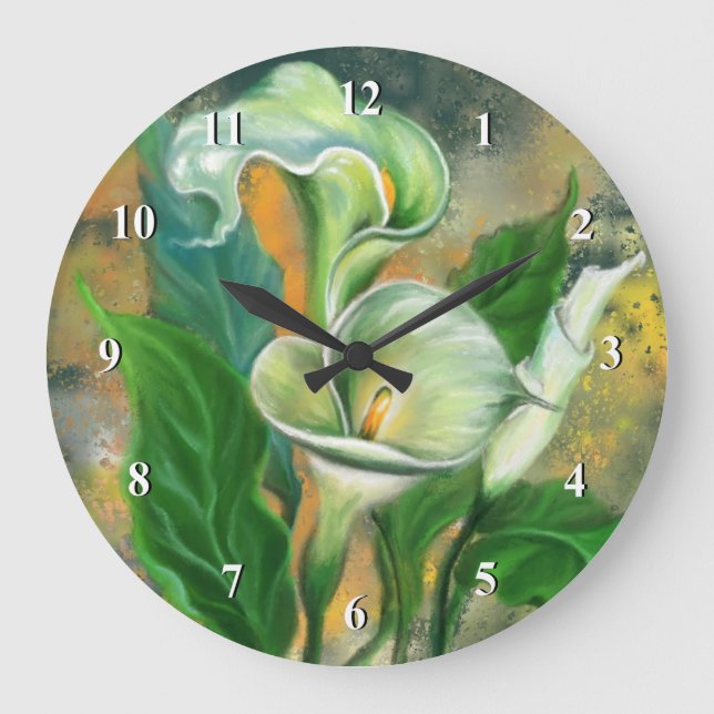 Calla Lily Flowers Wall Clock (Front)