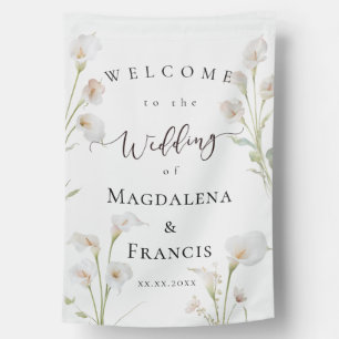 calla lily flowers wedding welcome house flag