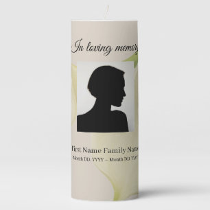 Calla lily funeral memorial pillar candle