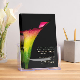 Calla Lily Funeral Program Red Yellow Green Floral Brochure
