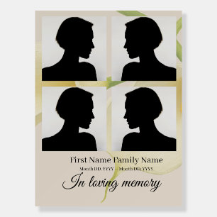 Calla lily funeral welcome sign bord collage
