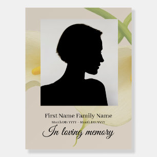 Calla lily funeral welcome sign foam bord