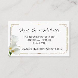 Calla Lily greenery wedding website Insert card