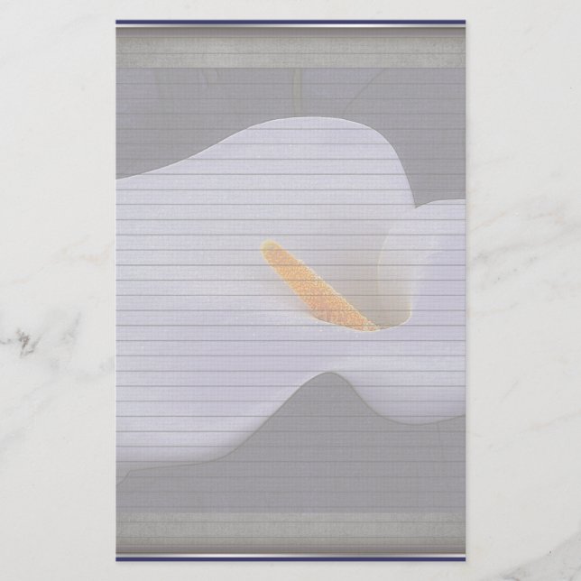 Calla Lily Illustration Optional Lines Note Paper (Front)
