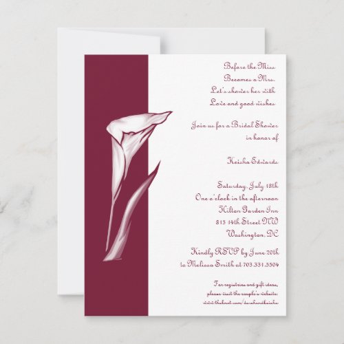 Calla Lily Invitation