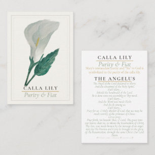 Calla Lily Marian Garden Holy Prayer Card Purity