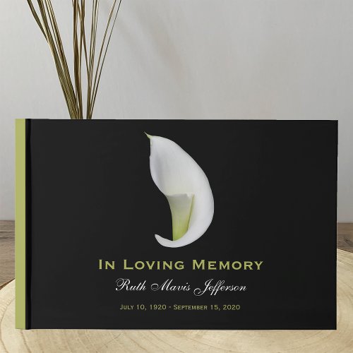 Calla Lily Memorial or Funeral Guest Book