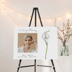Calla Lily Memorial Photo Funeral Foam Board
