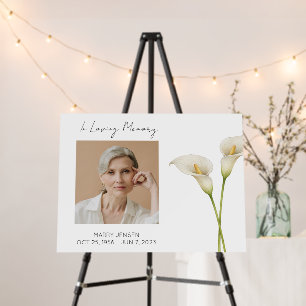 Calla Lily Memorial Photo Funeral Foam Board