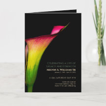 Calla Lily Memorial Red Yellow Green Program