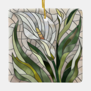 Calla Lily Mosaic Art Ceramic Ornament