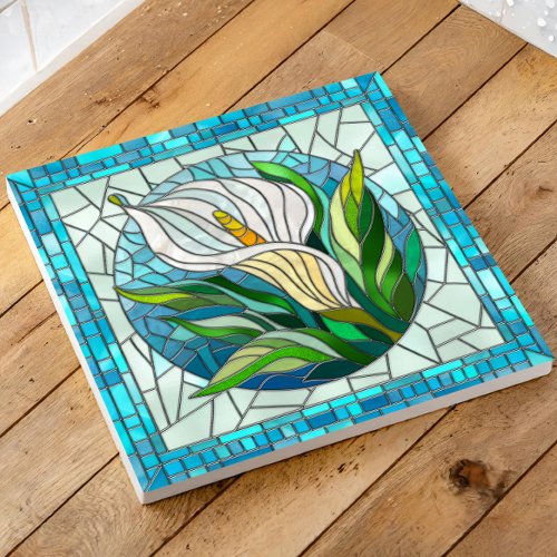 Calla Lily Mosaic Art Ceramic Tile