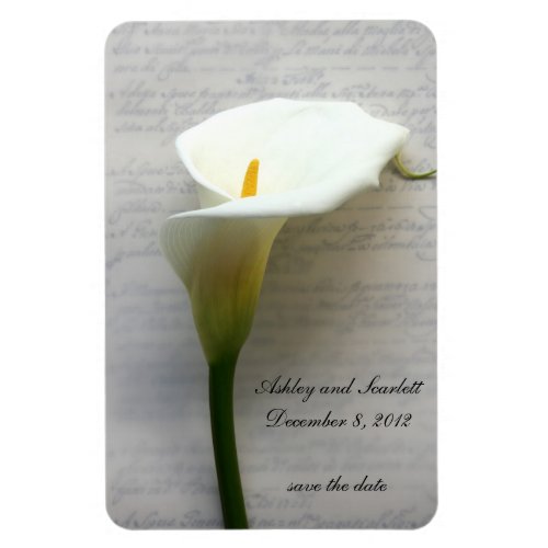 calla lily on handwriting flexible magnet