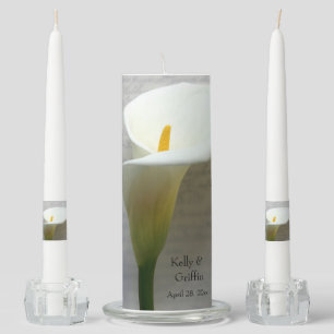 Calla lily on handwriting  unity candle set