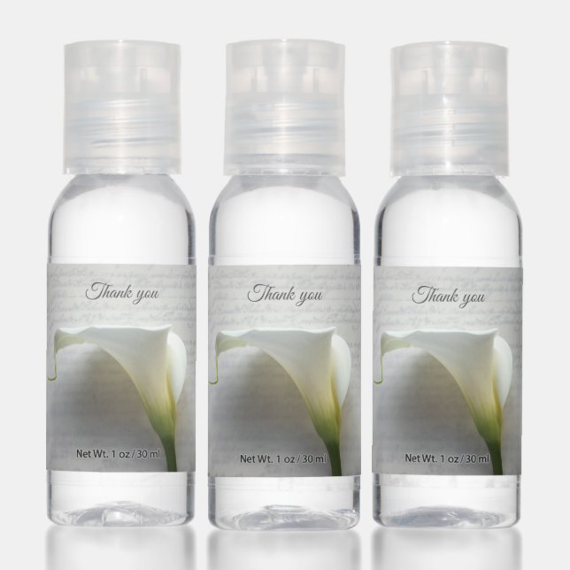 Calla lily on old hand script sanitizer (Set)