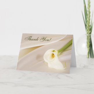 Calla Lily On White Satin, Thank You! You Card