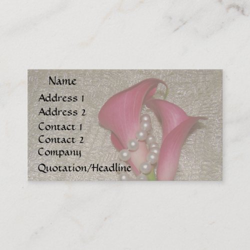 Calla Lily Pearls Business Card