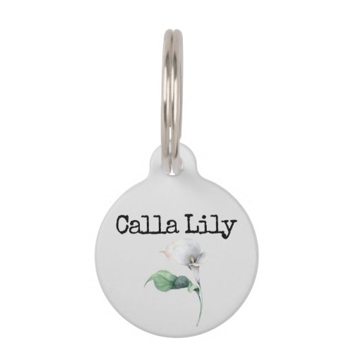 Calla Lily Pet ID Tag