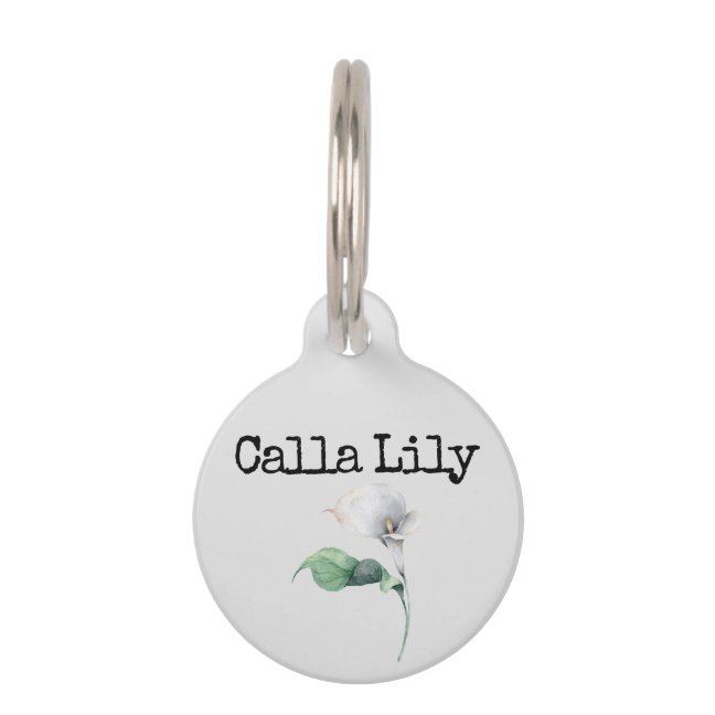 Calla Lily Pet ID Tag