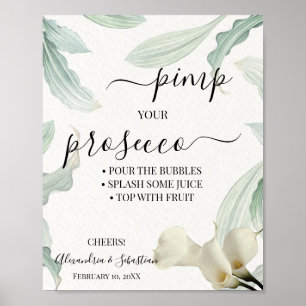 Calla Lily Pimp your Prosecco Bridal Shower Sign