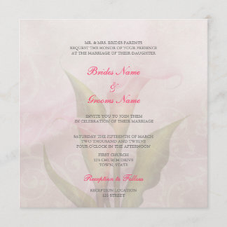 Calla Lily Pink 2 Wedding Invitation