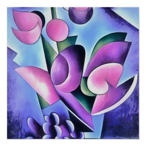 Calla Lily Purple Sensation Abstract Art Poster