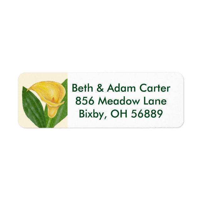 Calla Lily return address label (Front)
