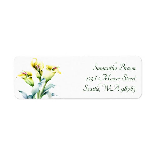 Calla Lily Return address labels