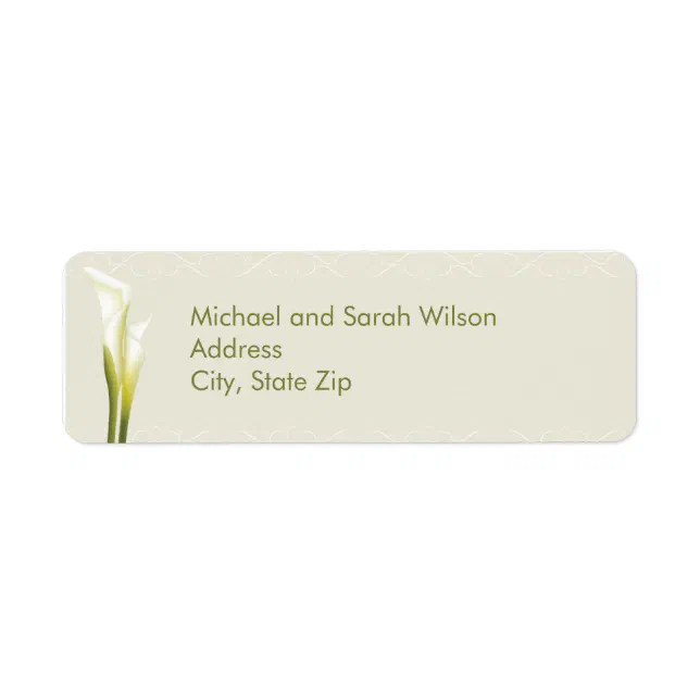 Calla Lily Return Address Labels | Zazzle