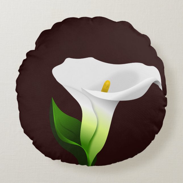 Calla lily round pillow (Front)