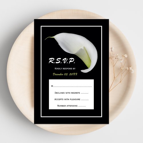 Calla Lily RSVP Wedding Invitation