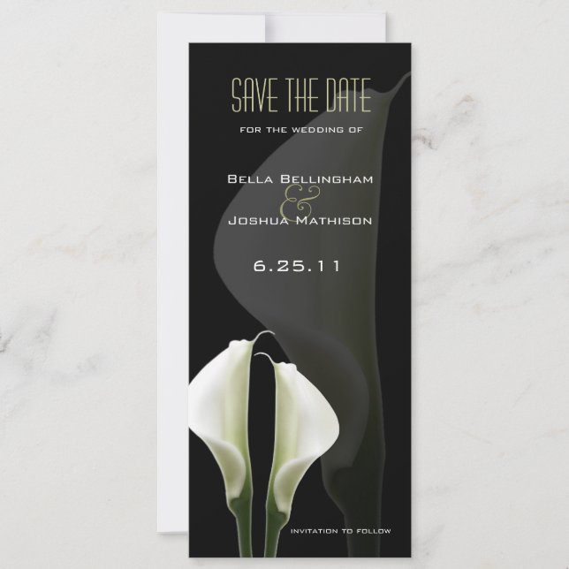 Calla Lily Save the Date Announcement (Front)