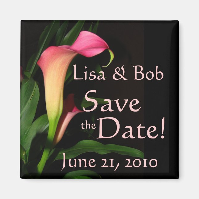 Calla Lily Save the Date Magnet (Front)